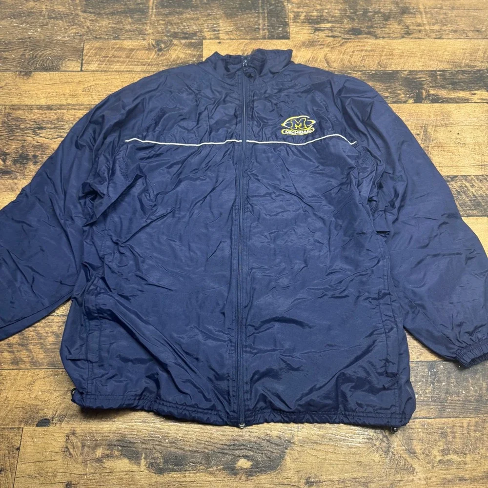 Starter Michigan Wolverines Mens 3XL Navy Blue Windbreaker Jacket - Picture 1 of 6